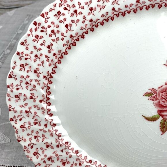 Johnson Brothers Rose Bouquet 12” Oval Serving Plate Vintage England - Picture 2 of 9
